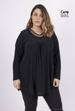 Picture of CURVY GIRL LACE TUNIC WITH OPEN COLLAR